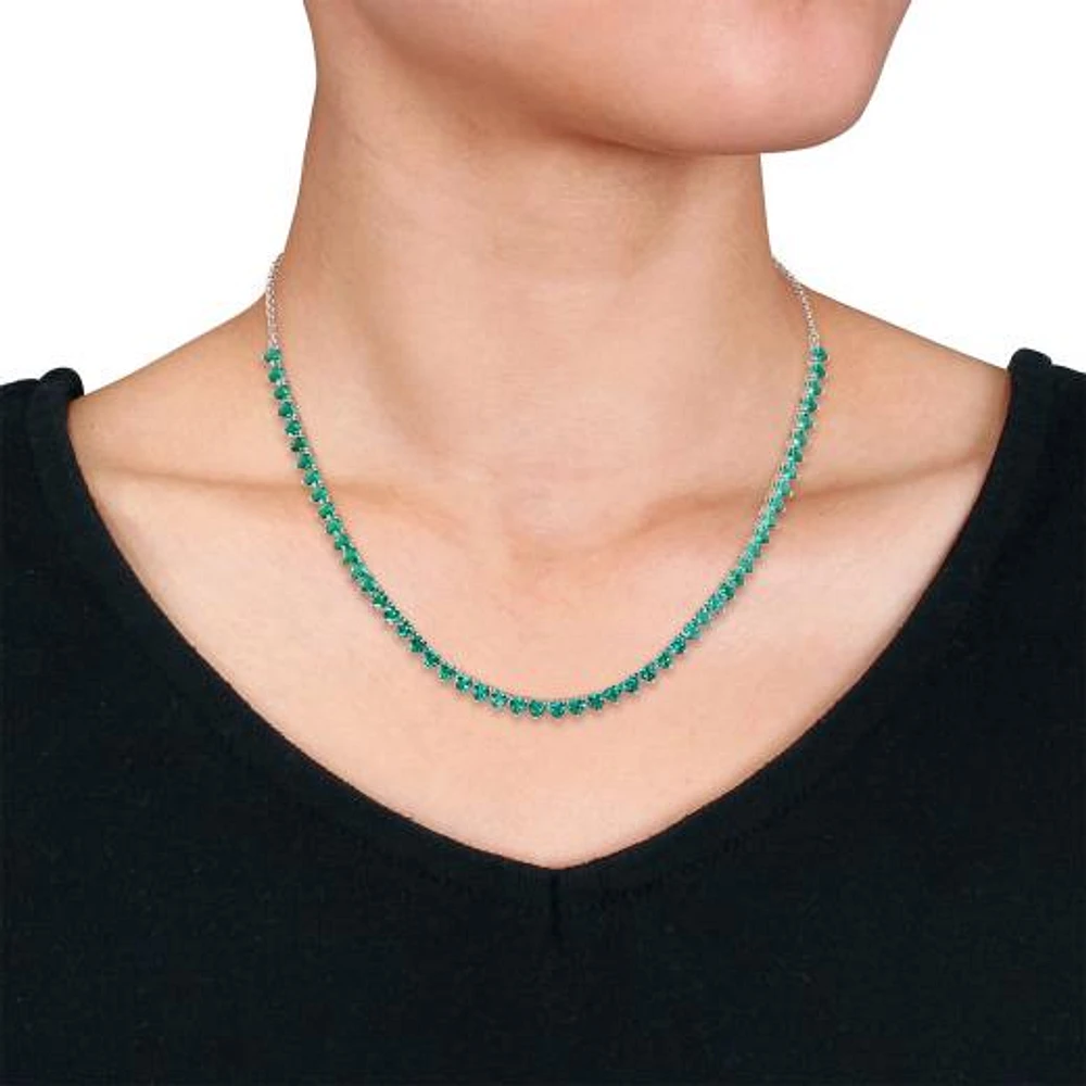 Julianna B Sterling Silver Lab Grown Emerald Necklace