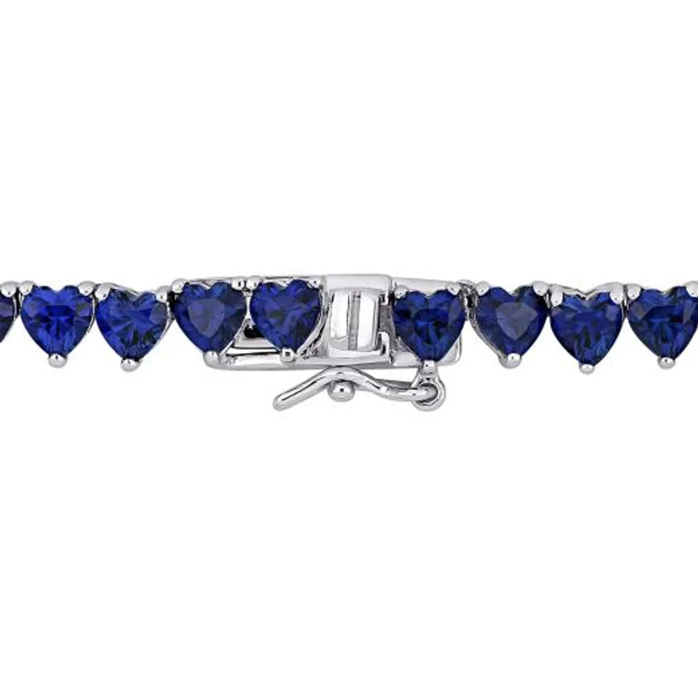 Julianna B Sterling Silver Lab Grown Blue Sapphire Necklace