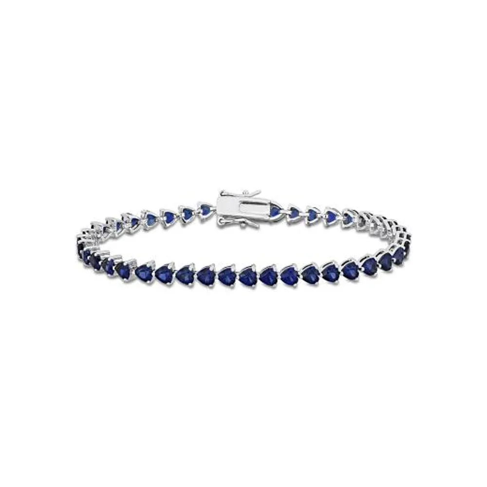 Julianna B Sterling Silver Lab Grown Blue Sapphire Tennis Bracelet