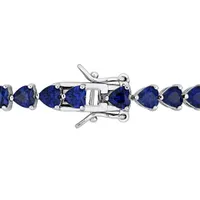 Julianna B Sterling Silver Lab Grown Blue Sapphire Tennis Bracelet