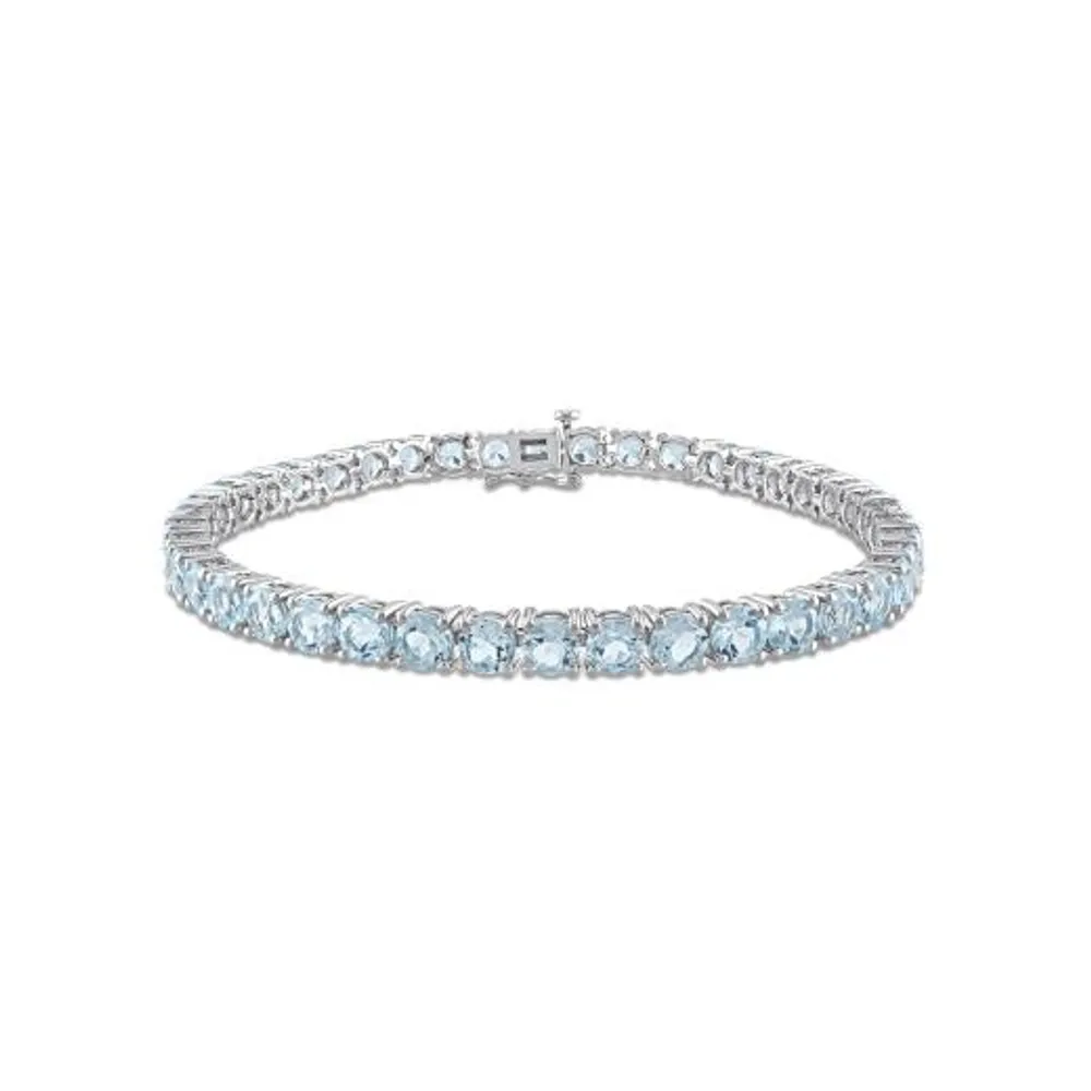 Julianna B Sterling Silver Blue Topaz Tennis Bracelet