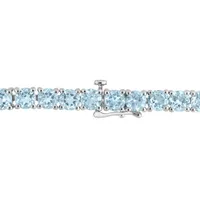 Julianna B Sterling Silver Blue Topaz Tennis Bracelet