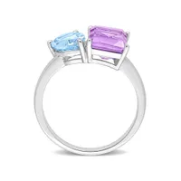 Julianna B Sterling Silver Amethyst & Blue Topaz Ring