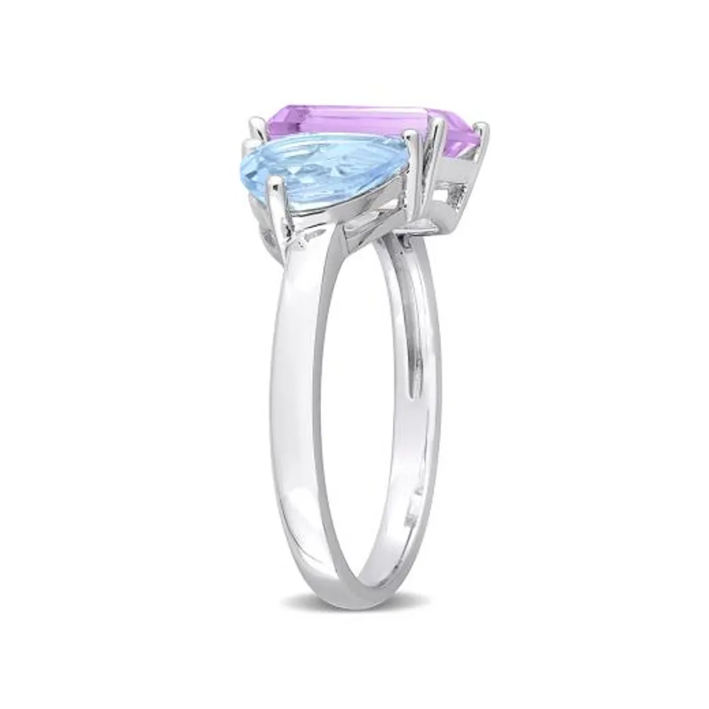 Julianna B Sterling Silver Amethyst & Blue Topaz Ring