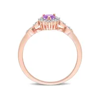 Julianna B Sterling Silver Diamond, Amethyst & Created White Sapphire Ring