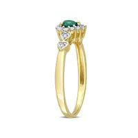 Julianna B Sterling Silver Diamond, Created Emerald & CR-White Sapphire Ring