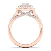 My Diamond Story 14K Rose Gold 1.50CTW Emerald Shaped Diamond Bridal Ring