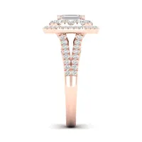 My Diamond Story 14K Rose Gold 1.50CTW Emerald Shaped Diamond Bridal Ring