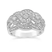 10K White Gold 0.95CTW Diamond Fashion Ring