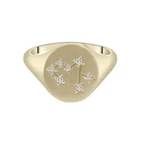 Zodiac 10K Yellow Gold Diamond Sagittarius Signet Ring