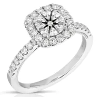 Chemistry by New Brilliance 14K White Gold Lab Grown 1.50CTW Diamond Halo Ring