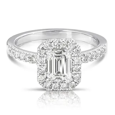 Chemistry 14K White Gold Lab Grown 1.60CTW Emerald Cut Diamond Ring