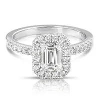 Chemistry 14K White Gold Lab Grown 1.60CTW Emerald Cut Diamond Ring