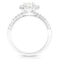 Chemistry 14K White Gold Lab Grown 1.52CTW Oval Cut Diamond Ring