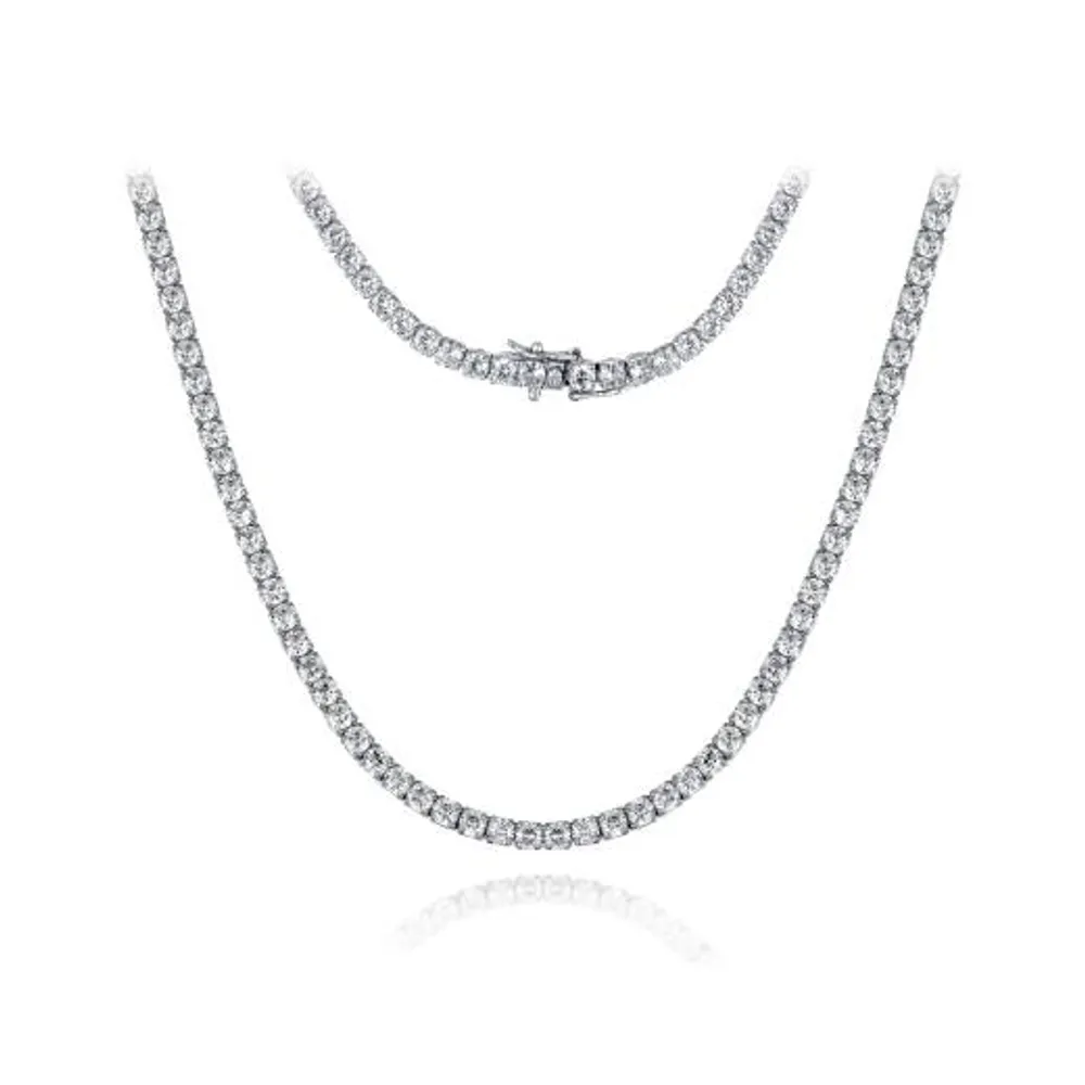 Sterling Silver 15.75" Cubic Zirconia Choker