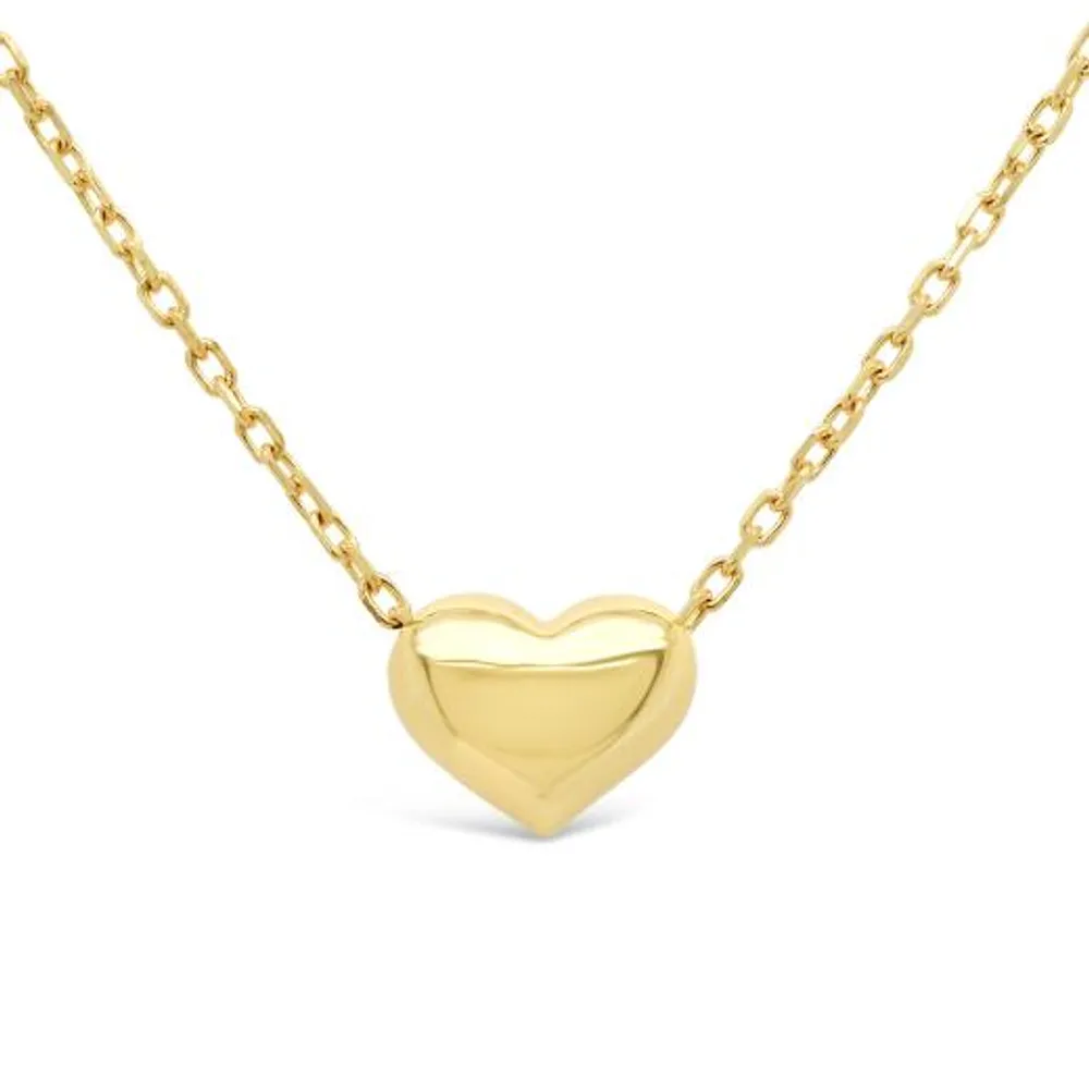 10K Yellow Gold 18" Heart Necklace