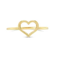 10K Yellow Gold Open Heart Ring