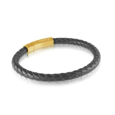 Black 8.25" Leather Bracelet