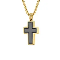 Black Stainless Steel Cross Necklace