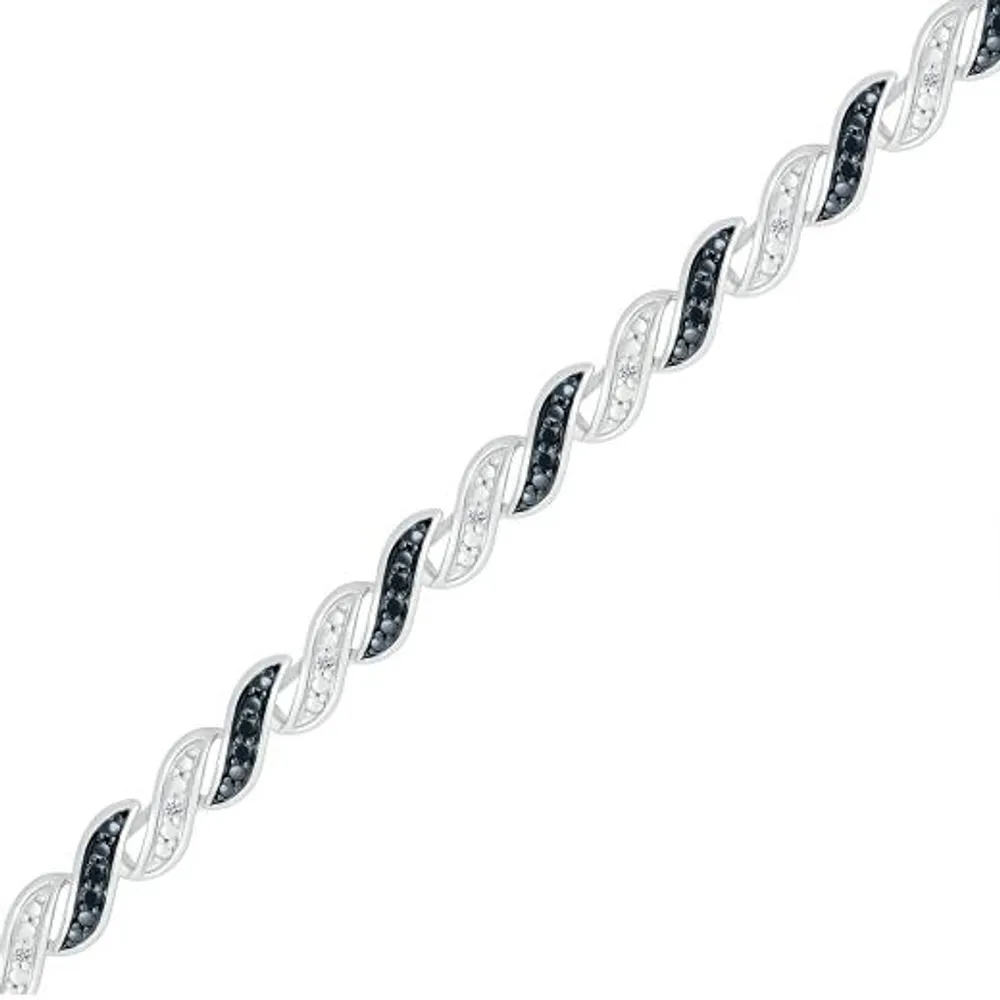 Sterling Silver 0.23CTW Black Diamond Bracelet