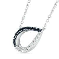 Sterling Silver 0.18CTW Black & White Diamond Necklace