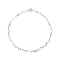 Sterling Silver 7" - 8" Adjustable Heart Link Bracelet