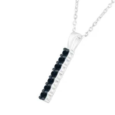 Sterling Silver 0.23CTW Black Diamond Line Pendant