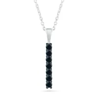 Sterling Silver 0.23CTW Black Diamond Line Pendant