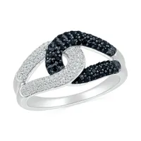 Sterling Silver 0.45CTW Black Diamond Fashion Ring