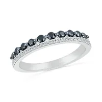 Sterling Silver 0.45CTW Black Diamond Fashion Band