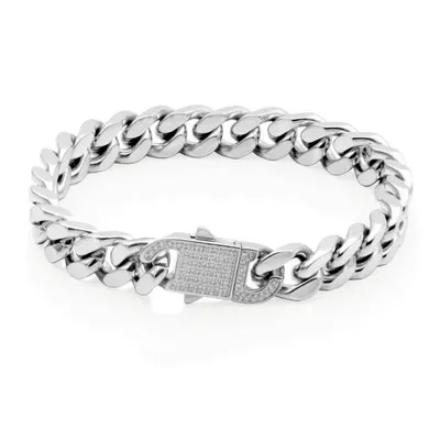 Stainless Steel 9.5mm 8.5" Curb Chain Bracelet