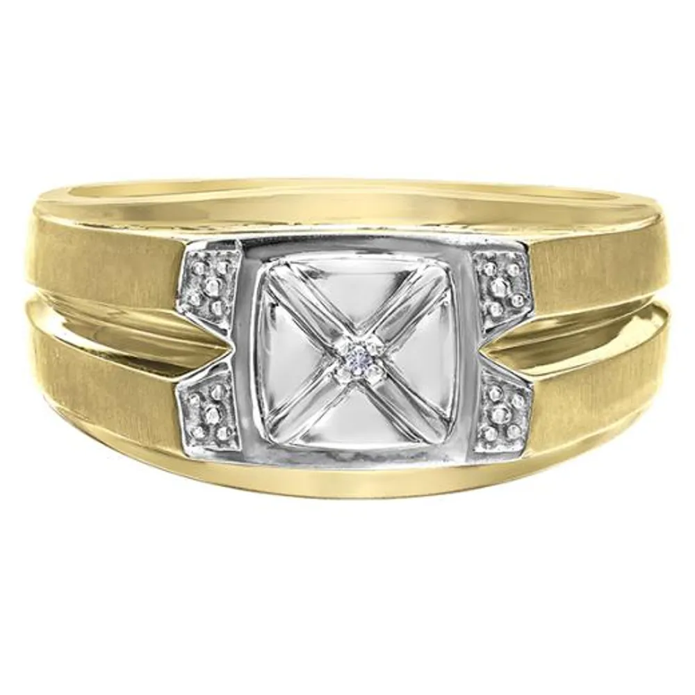 10K Yellow Gold Men's Diamond Ring