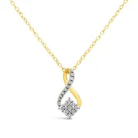 10K Yellow Gold 0.10CTW Diamond Infinity Pendant