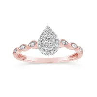 10K Rose Gold 0.20CTW Diamond Promise Ring