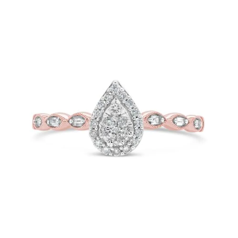 10K Rose Gold 0.20CTW Diamond Promise Ring