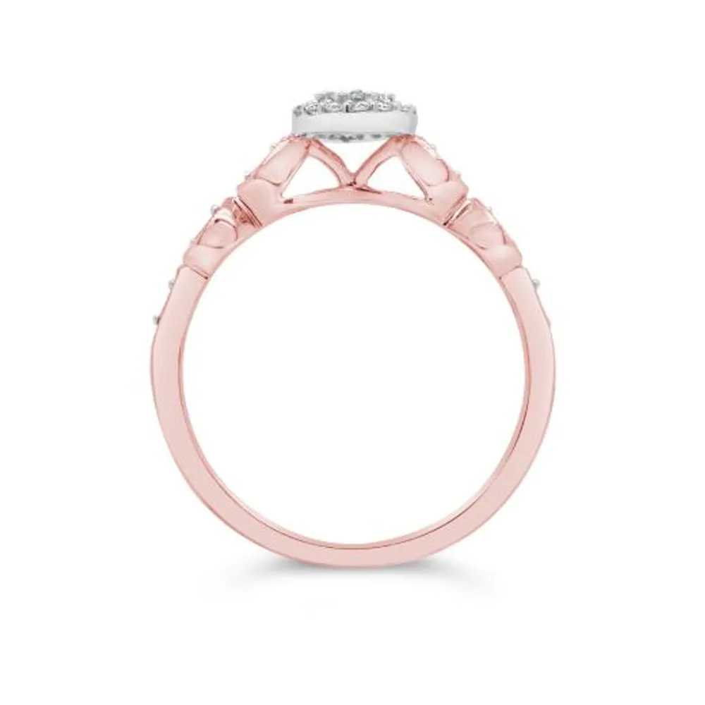 10K Rose Gold 0.20CTW Diamond Promise Ring