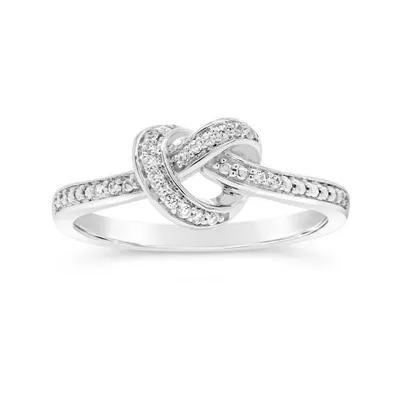 Sterling Silver Diamond Heart Promise Ring