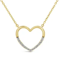 10K Yellow Gold 0.07CTW Diamond Heart Necklace