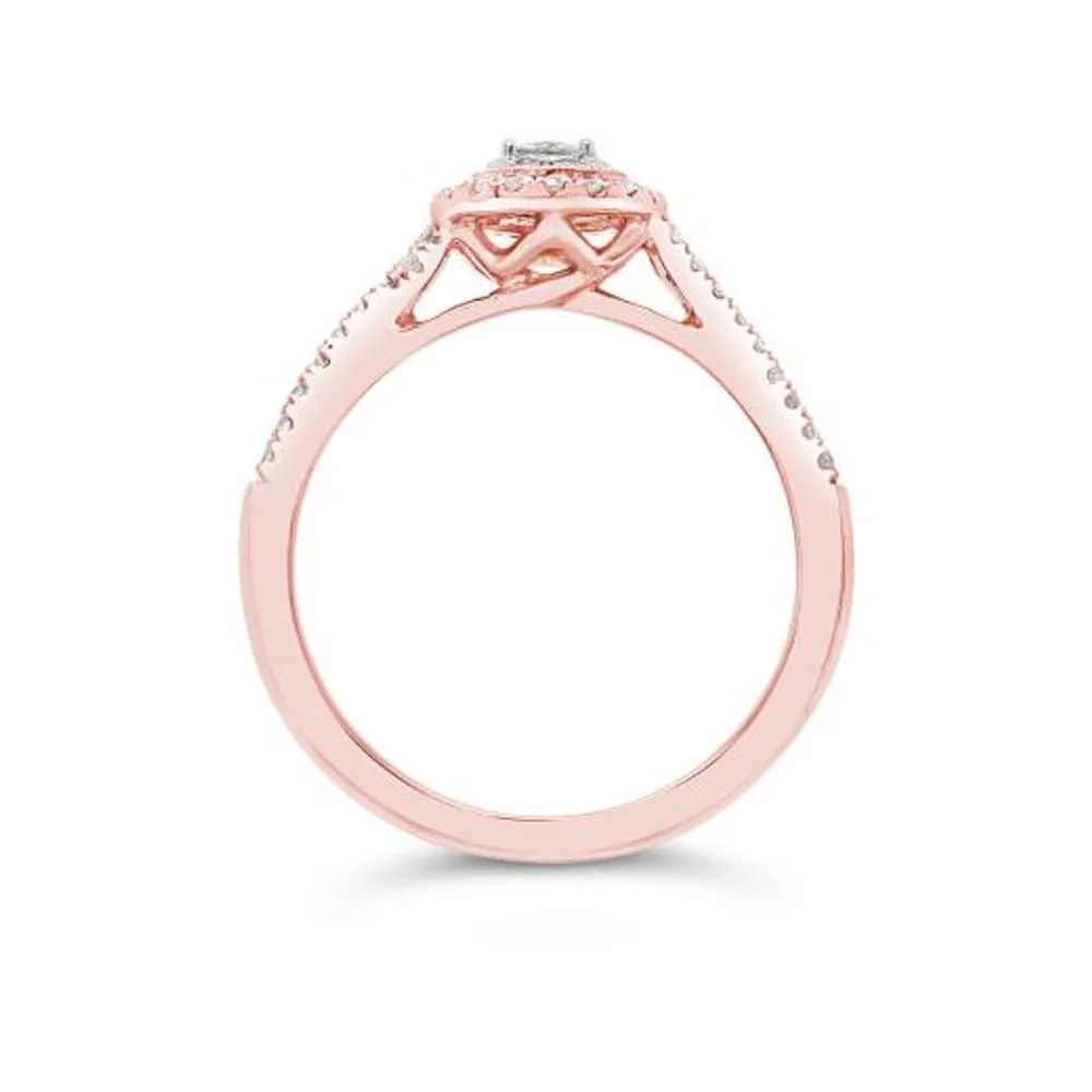 10K Rose Gold 0.50CTW Pear Shaped Diamond Bridal Set