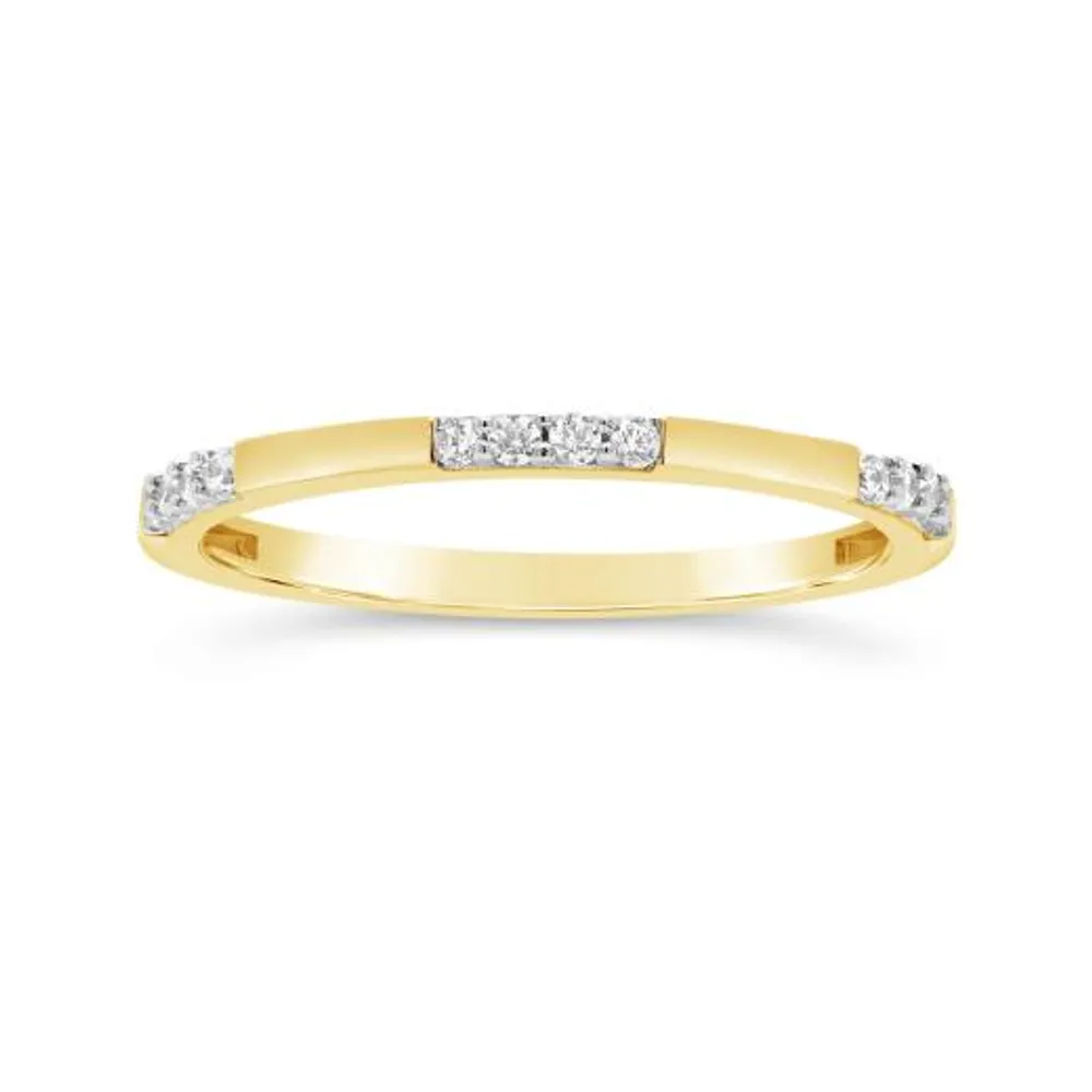 10K Yellow Gold 0.12CTW Diamond Stackable Ring