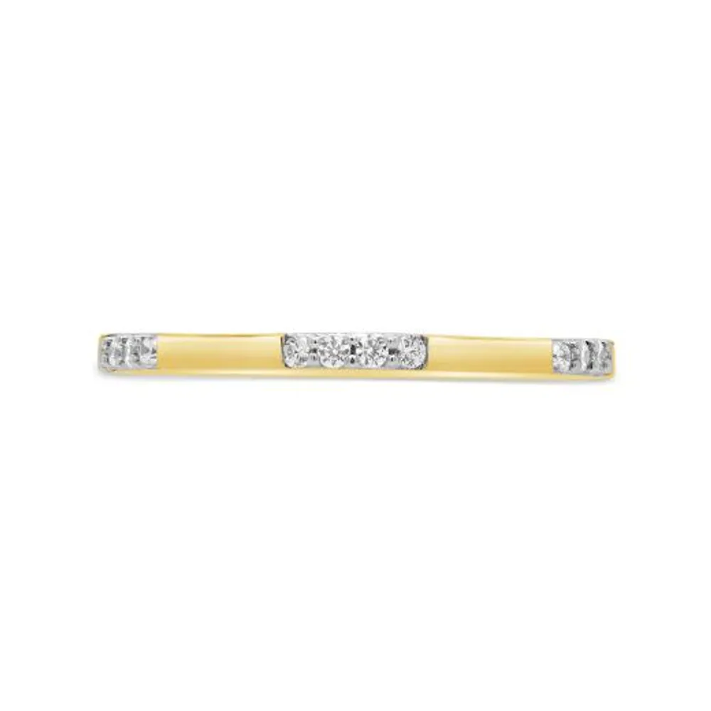 10K Yellow Gold 0.12CTW Diamond Stackable Ring