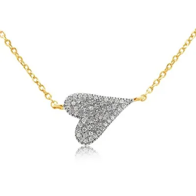 10K Yellow Gold Diamond Heart Necklace