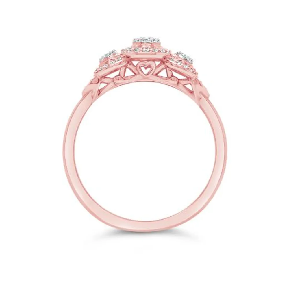 10K Rose Gold 0.25CTW Diamond Ring