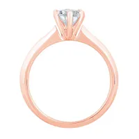 New Brilliance 14K Rose Gold Lab Grown 1.00CT Pear Diamond Solitaire Ring