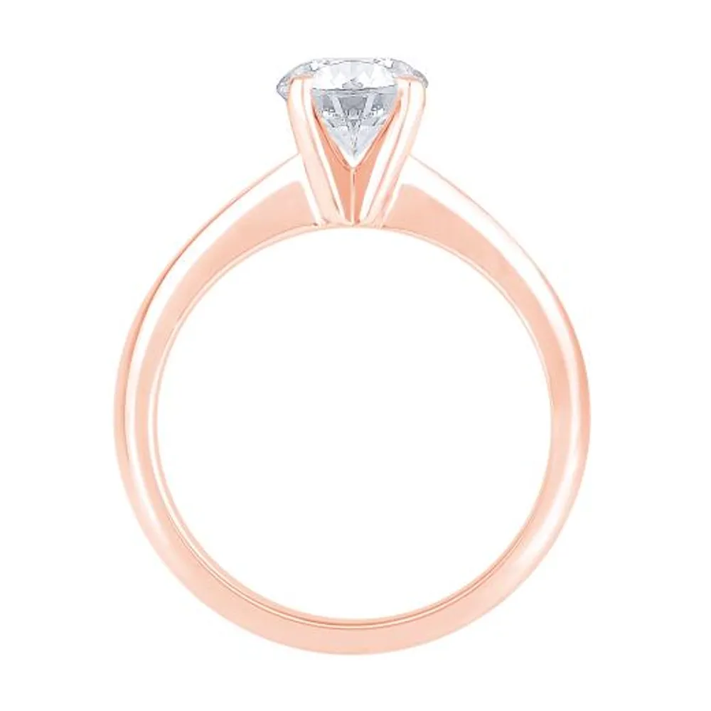 New Brilliance 14K Rose Gold Lab Grown 1.00CT Diamond Solitaire Ring