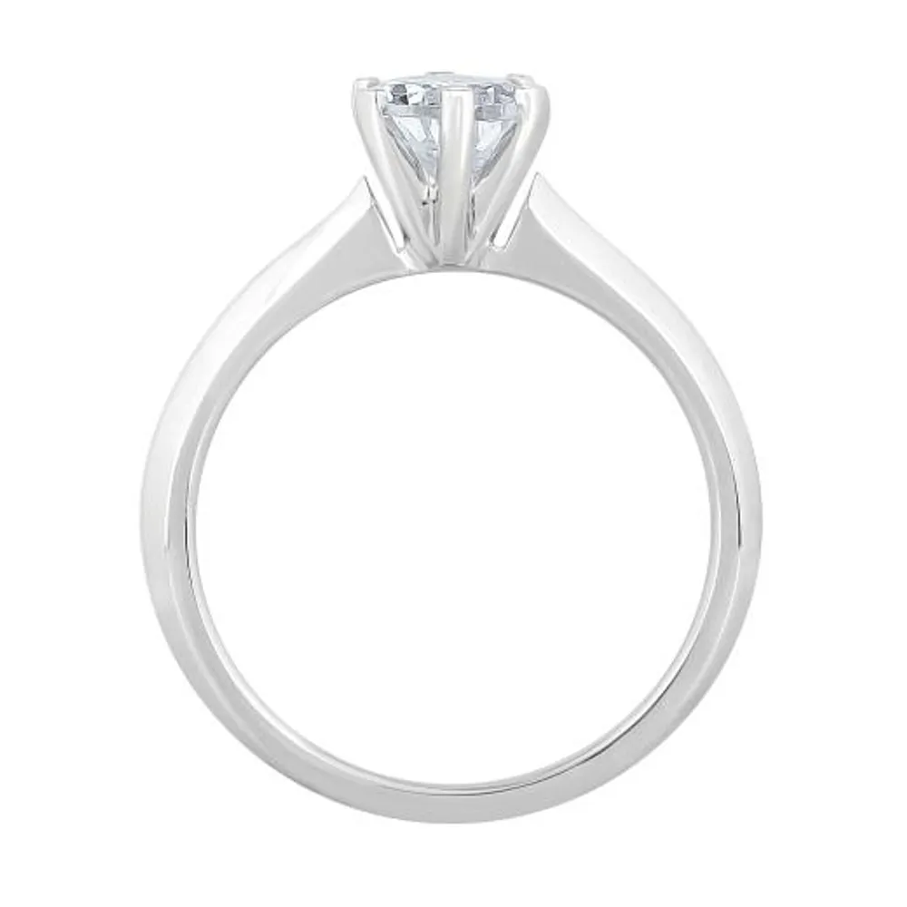 New Brilliance 14K White Gold Lab Grown 1.00CT Pear Diamond Solitaire Ring