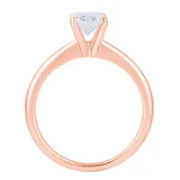 New Brilliance 14K Rose Gold Lab Grown 1.00CT Oval Shaped Diamond Solitaire Ring