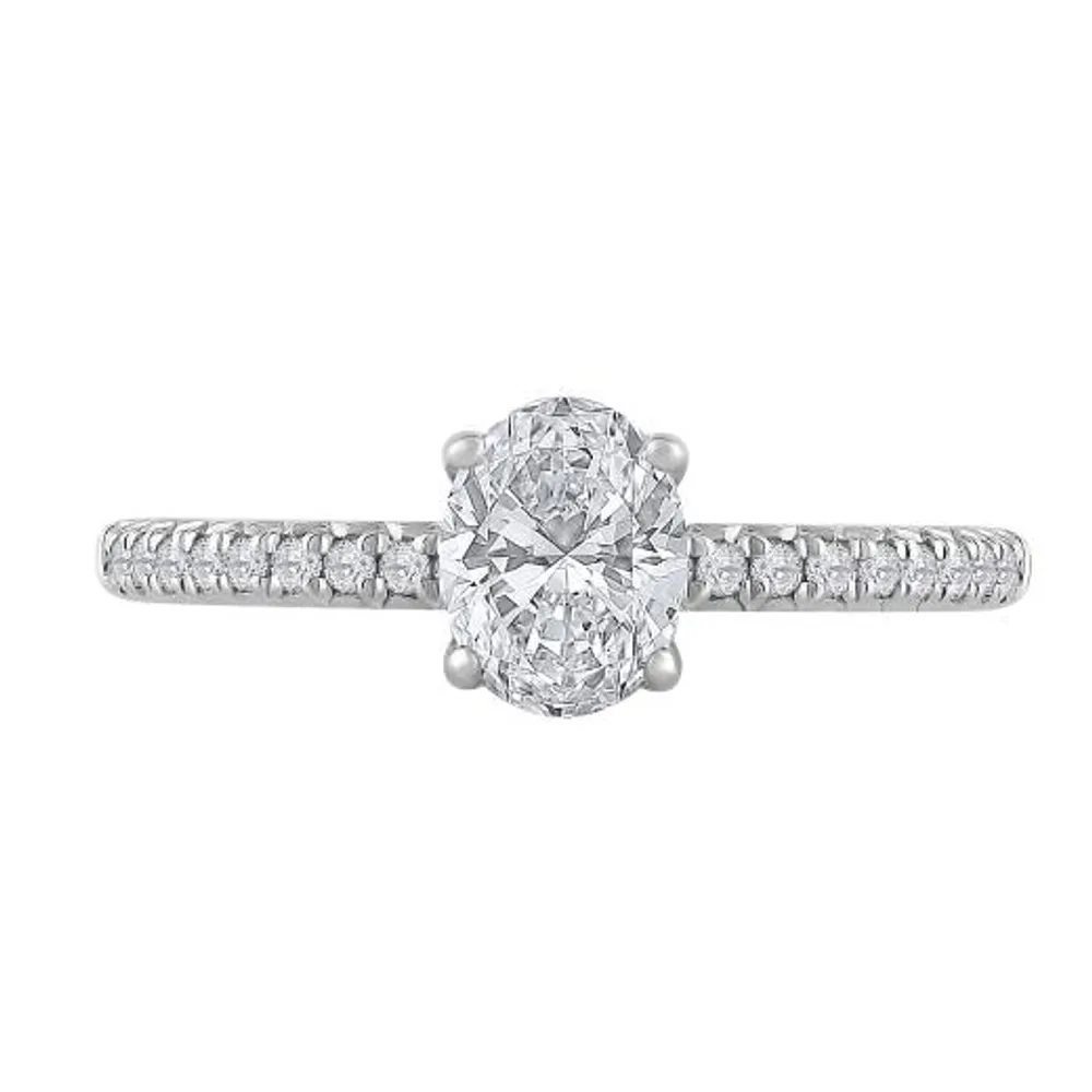 New Brilliance 14K White Gold Lab Grown 1.28CTW Oval Diamond Solitaire Ring