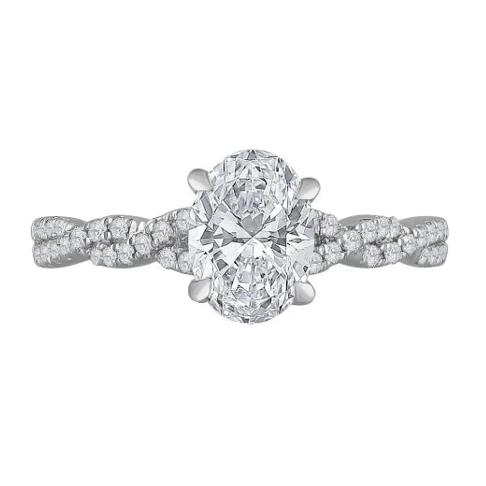 New Brilliance 14K White Gold Lab Grown 1.23CTW Oval Diamond Bridal Ring