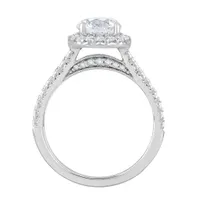 New Brilliance 14K White Gold Lab Grown 3.00CTW Diamond Halo Ring